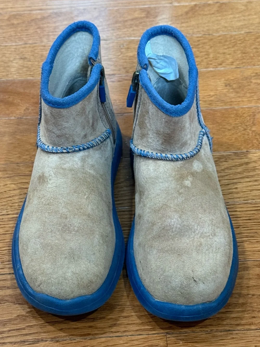 UGG Australia Kids 12 Boys Girls Breaker Suede Boots Zip 1008154K Ankle Booties